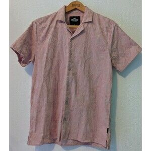 Hollister Epic Button Down Shirt Pink Palm Trees Men’s Size Small (693)